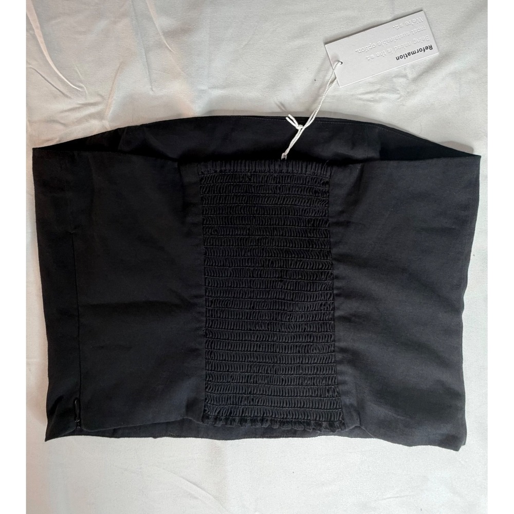 Reformation Stella Strapless Bandeau Tube Top Black Size 8 NWT - Picture 3 of 10